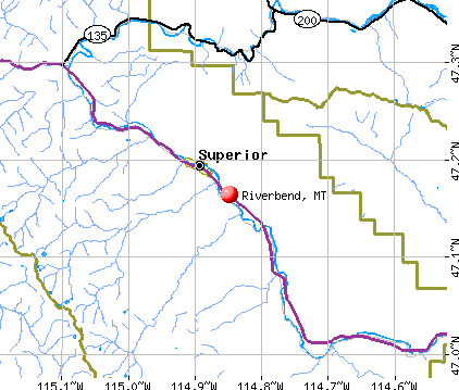 Riverbend, MT map