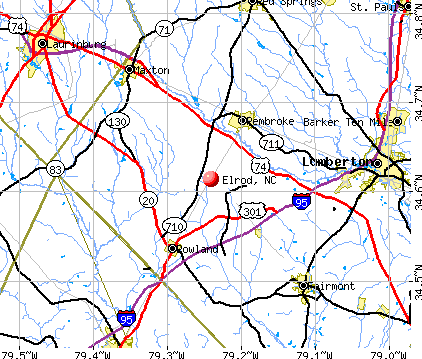 Elrod, NC map