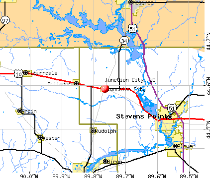 Junction City, WI map