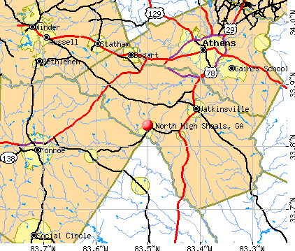 North High Shoals, GA map