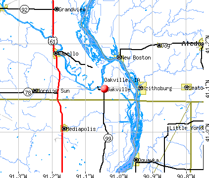 Oakville, IA map