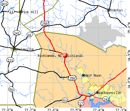 Richlands, NC map