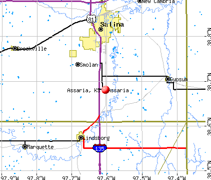 Assaria, KS map