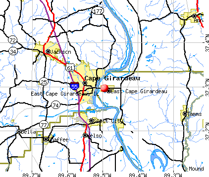 East Cape Girardeau, IL map