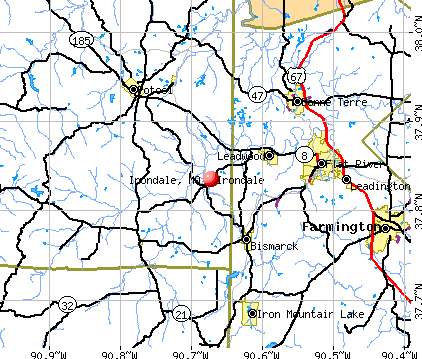 Irondale, MO map