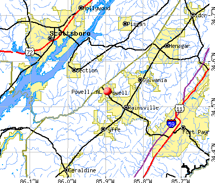 Powell, AL map