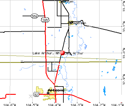 Lake Arthur, NM map