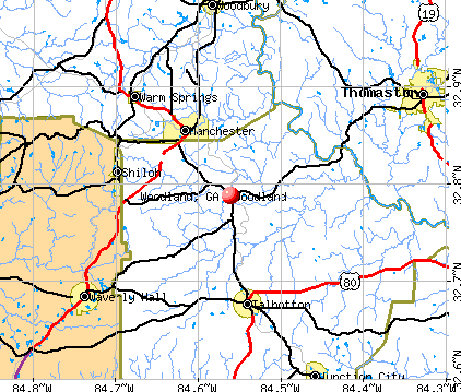 Woodland, GA map