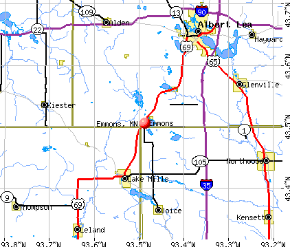 Emmons, MN map