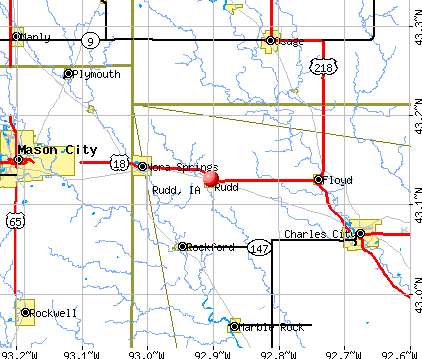 Rudd, IA map
