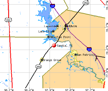 Sandia, TX map