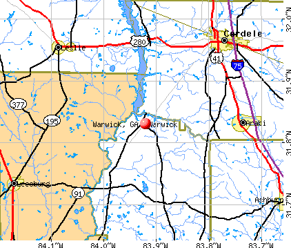 Warwick, GA map