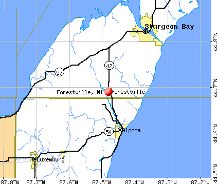 Forestville, WI map