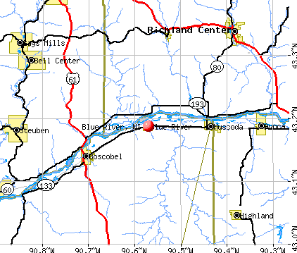 Blue River, WI map