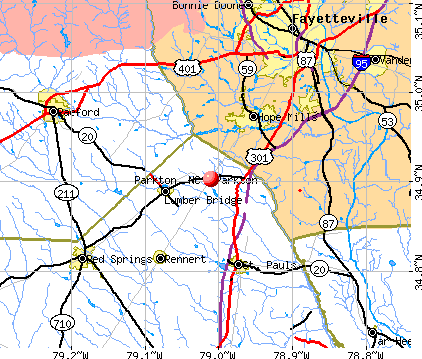 Parkton, NC map