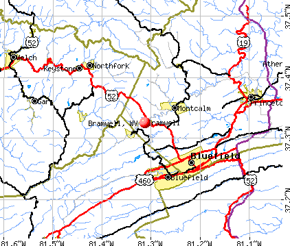 Bramwell, WV map