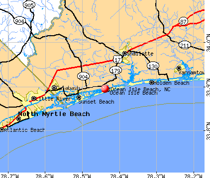 Ocean Isle Beach, NC map
