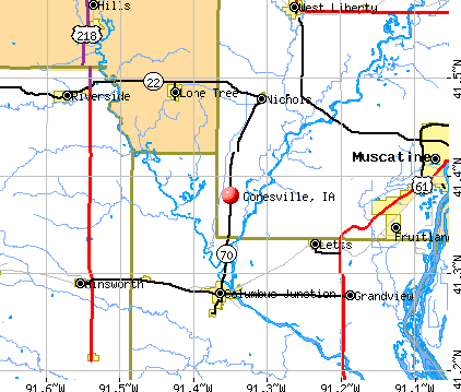 Conesville, IA map