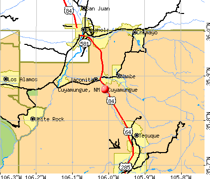 Cuyamungue, NM map