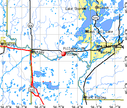 Pillager, MN map