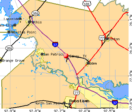 Edroy, TX map