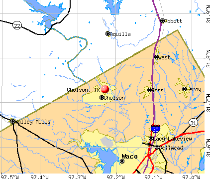 Gholson, TX map