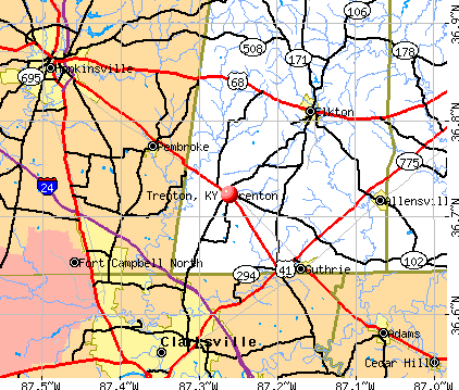 Trenton, KY map