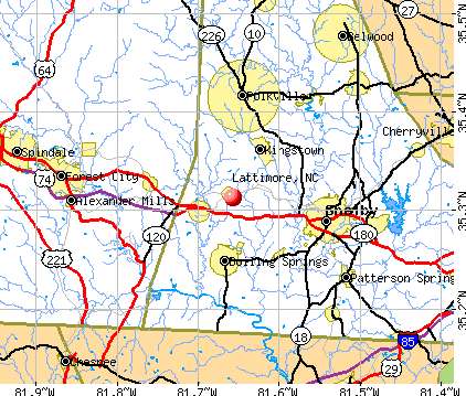 Lattimore, NC map