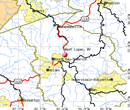 West Logan, WV map