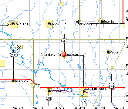 Churdan, IA map