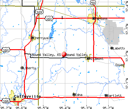 Mound Valley, KS map