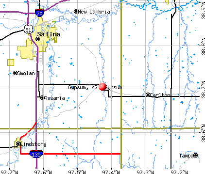 Gypsum, KS map