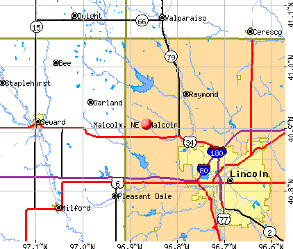 Malcolm, NE map