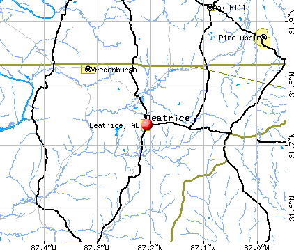 Beatrice, AL map