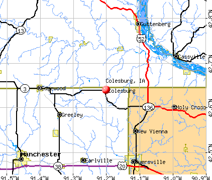 Colesburg, IA map