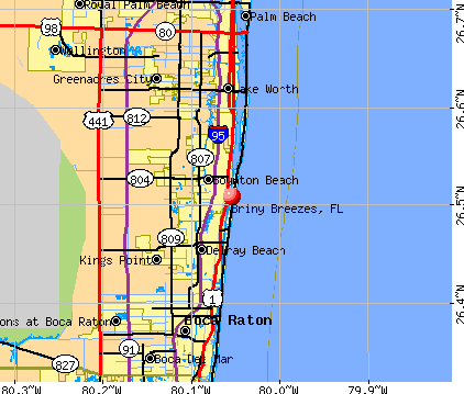 Briny Breezes, FL map