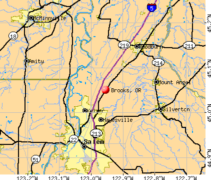 Brooks, OR map