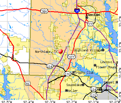 Northlake, TX map