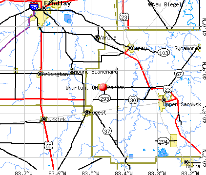 Wharton, OH map