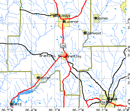 Brantley, AL map
