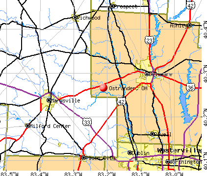 Ostrander, OH map