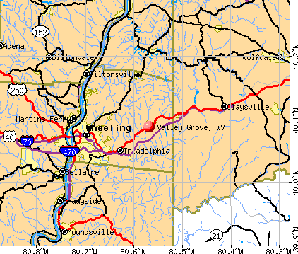Valley Grove, WV map
