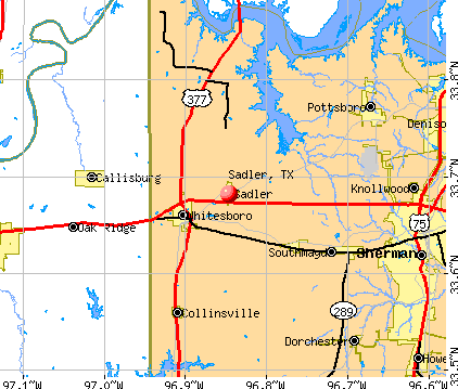 Sadler, TX map