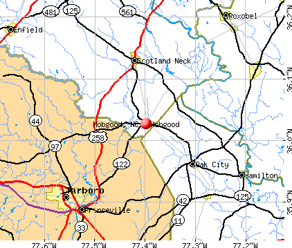 Hobgood, NC map