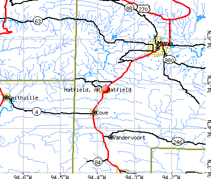 Hatfield, AR map