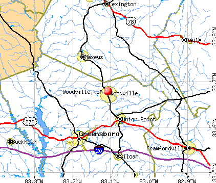 Woodville, GA map