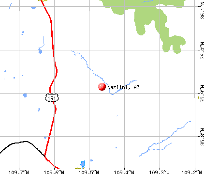 Nazlini, AZ map