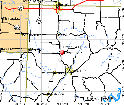 Butterfield, MO map