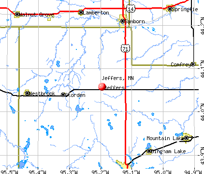 Jeffers, MN map