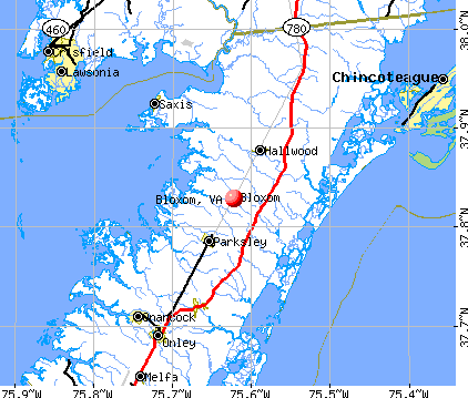 Bloxom, VA map